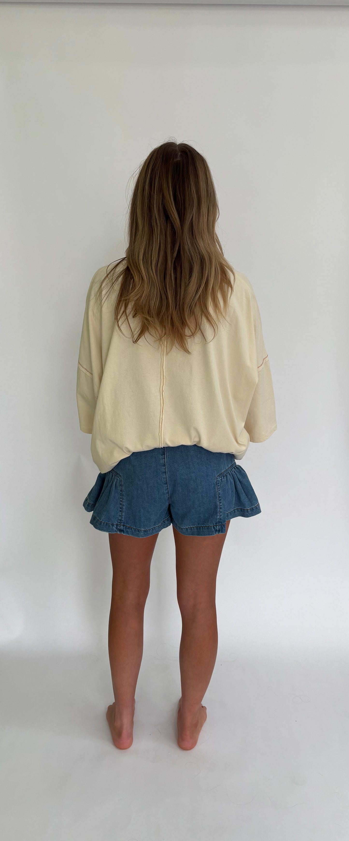 Downtown Denim Flare Shorts